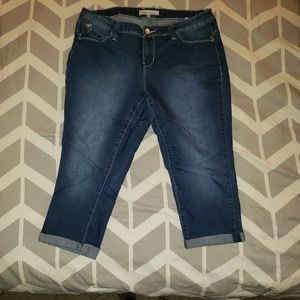 Cuffed Denim Jean Capri